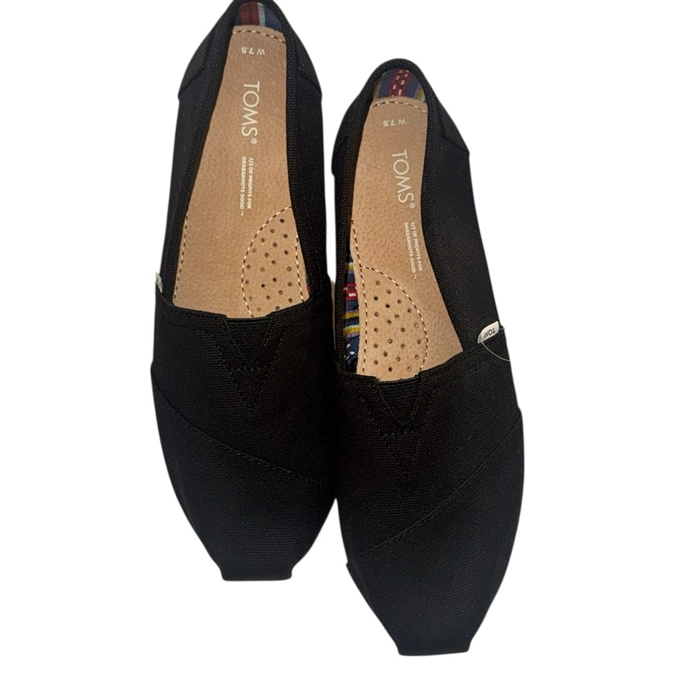 Toms Women's Black Canvas Flats - Picture 4 of 13